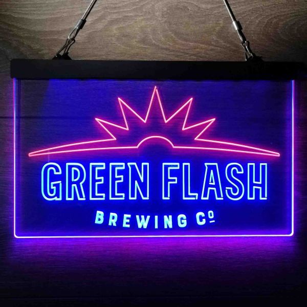 Green Flash Brewing Co. Logo Dual LED Neon Light Sign